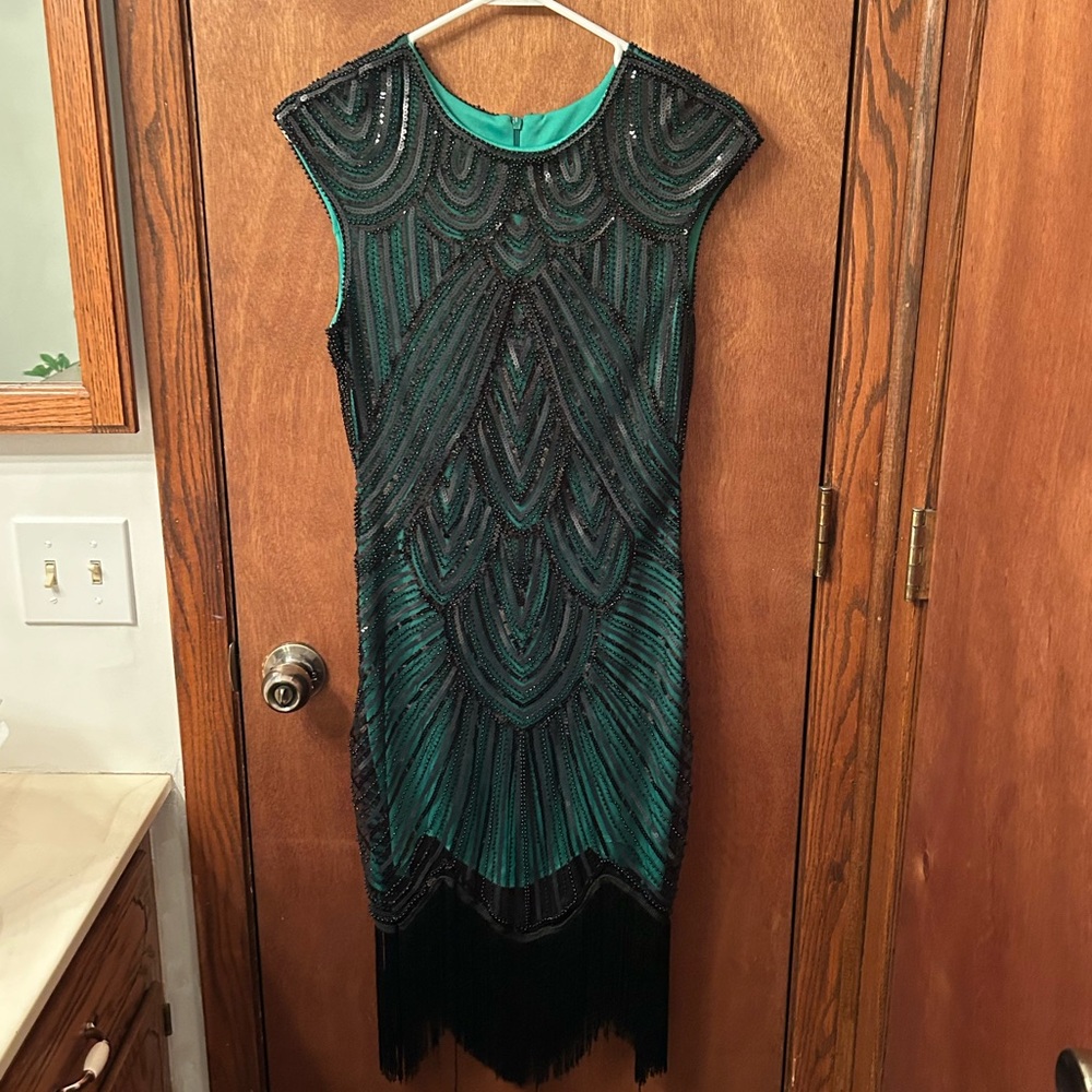 Green Flapper Girl Dress
